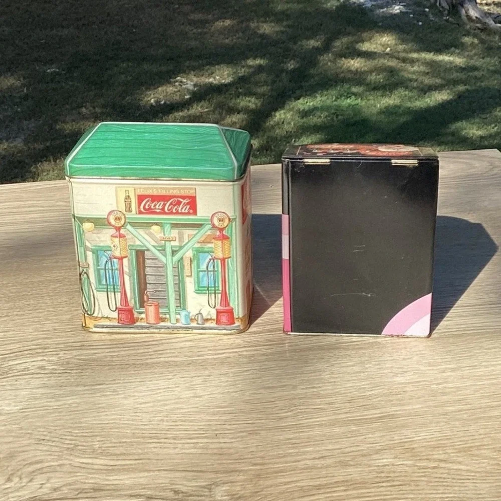 Coca Cola Tin Canisters Set Vintage Gas Station‎ Diner Retro Collectible